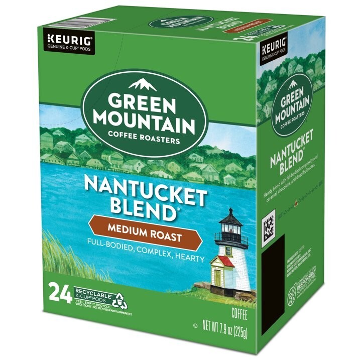 Green Mountain Coffee Nantucket Blend Medium Roast Keurig K-Cup Pods 24 Count 