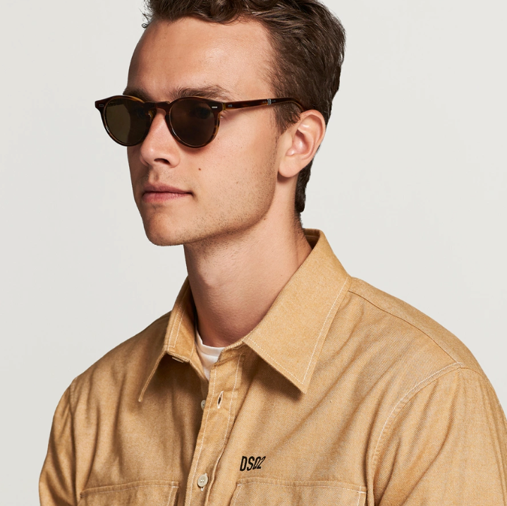 Pre-owned Oliver Peoples Gregory Peck Sun Limited Edition In Dark Teal/ Cognac Msrp$487 In Brown