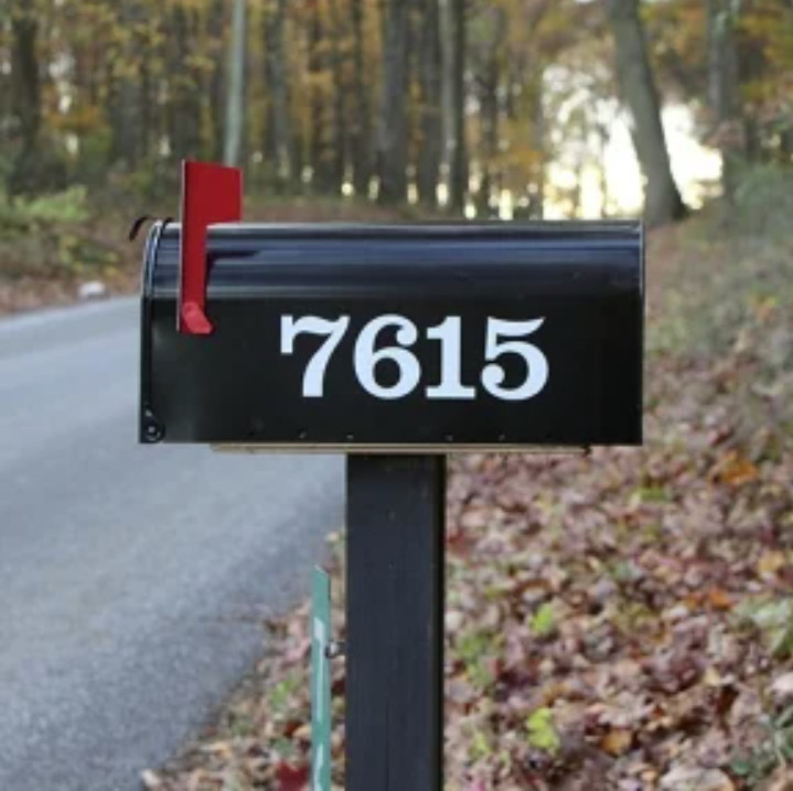 SET OF 2 Custom Mailbox Numbers Vinyl Decals / Stickers
