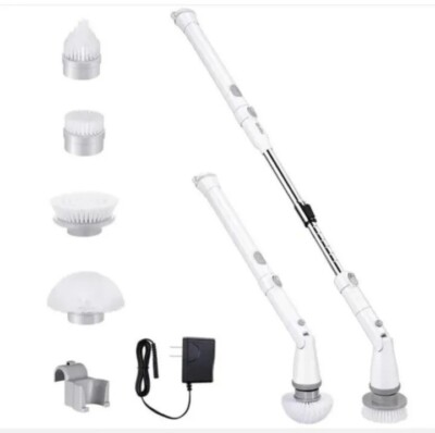 Electric Scrubtastic Rechargeable Cordless Spin Scrubber 4 Head Car Cleaning Mop
