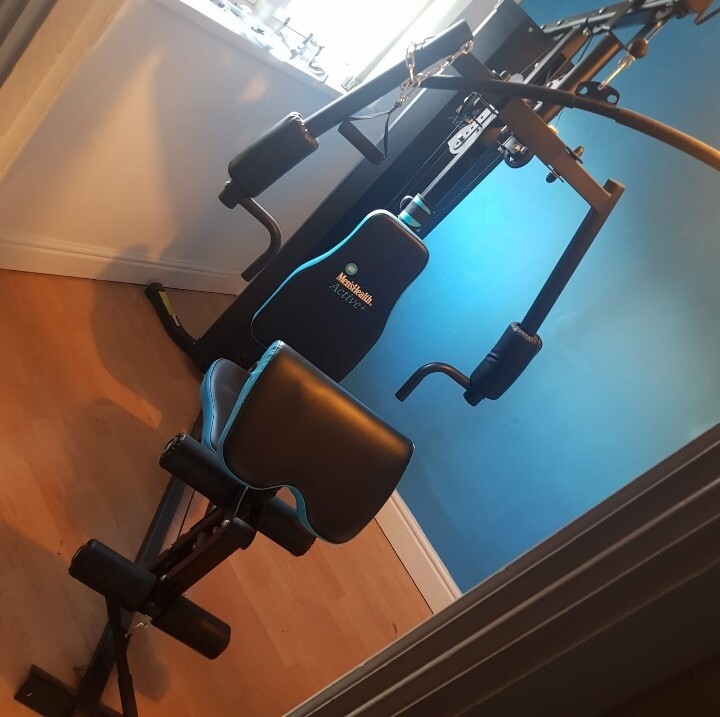 Men's Health 90kg Weight Stack Home MultiGym & Punch Bag in