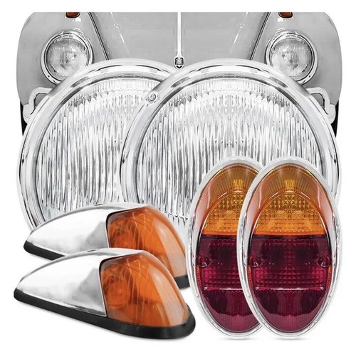 テールライト60年代VWビートルズ Set Headlights Turn Signal Tail Lights VW Beetle 1960 - 1966