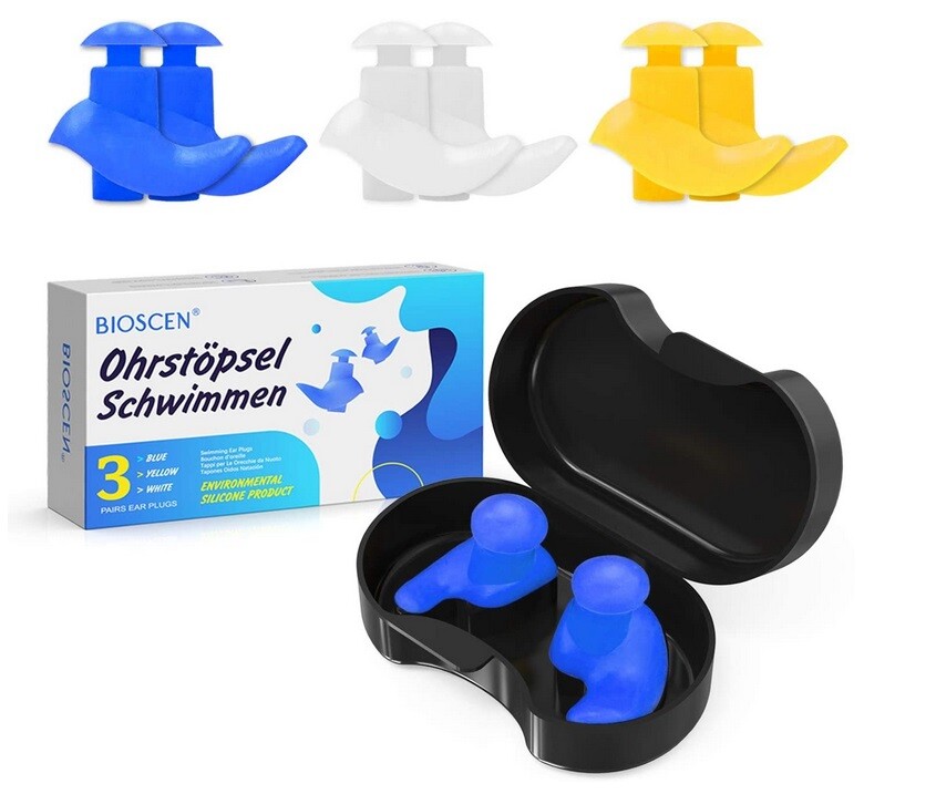 3 Paar Ohr Stöpsel Ohrenstöpsel Silikon wasserdichter Gehörschutz Schwimmen 