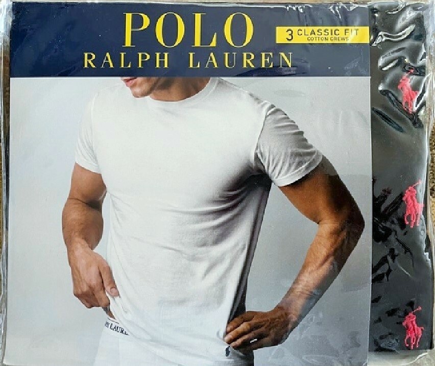 Polo Ralph Lauren Classic Fit 3 Pack Cotton T-Shirt, Black
