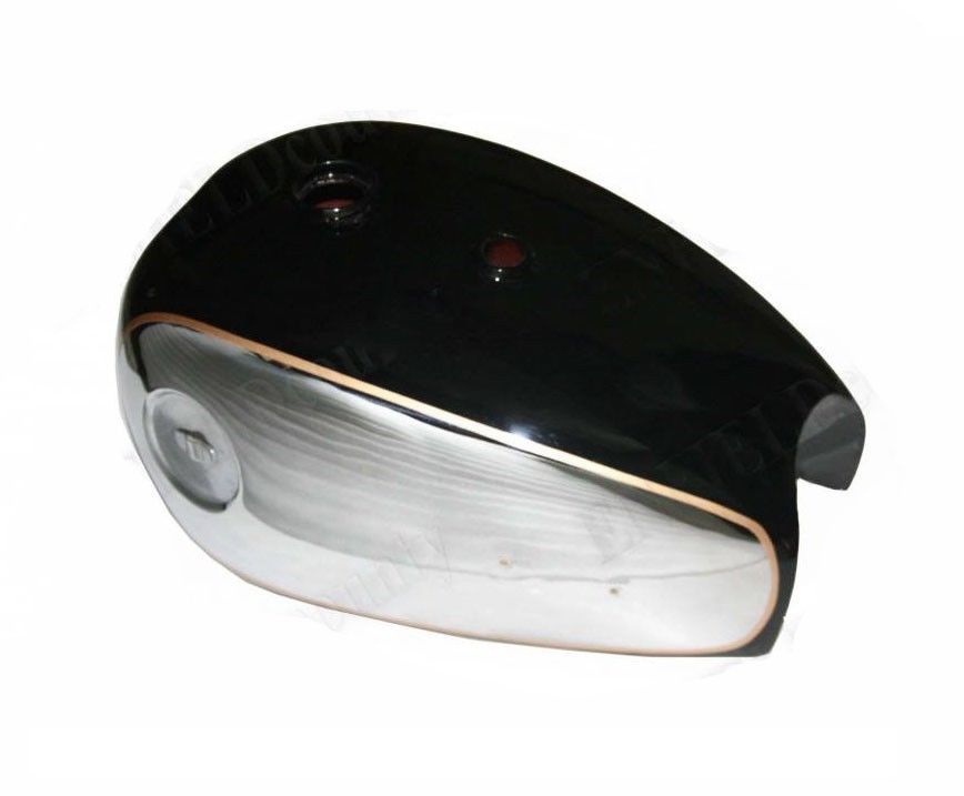BSA Goldstar A7 A10 Black Painted & Chrome Petrol Fuel Tank With Cap & Tap 