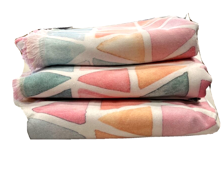 Ladinne Beach Towel Triangles Turkish 100% Cotton NWT Three Available Soft Muted