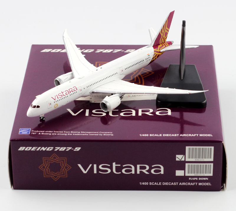 1:400 JC Wings Vistara Boeing 787-9 VT-TSE Diecast Models