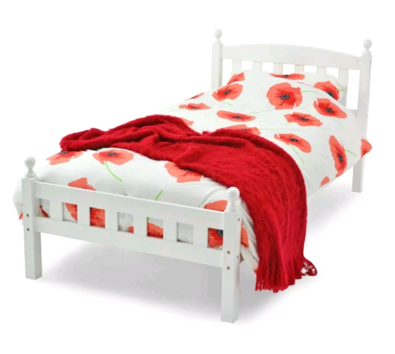 White wooden single bed frame with fixings. | in Great ...