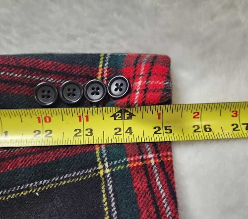 Pre-owned J.crew Factory Mens J Crew Factory Wool-blend Thompson Blazer In Stewart Tartan Plaid In Black