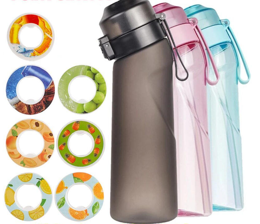 650Ml Sports Water Bottle with 7 Fruit Fragrance Bottle Flavored Taste Pods Hot