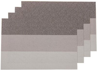 4 Placemats Light Strip Brown Beige Table Mats
