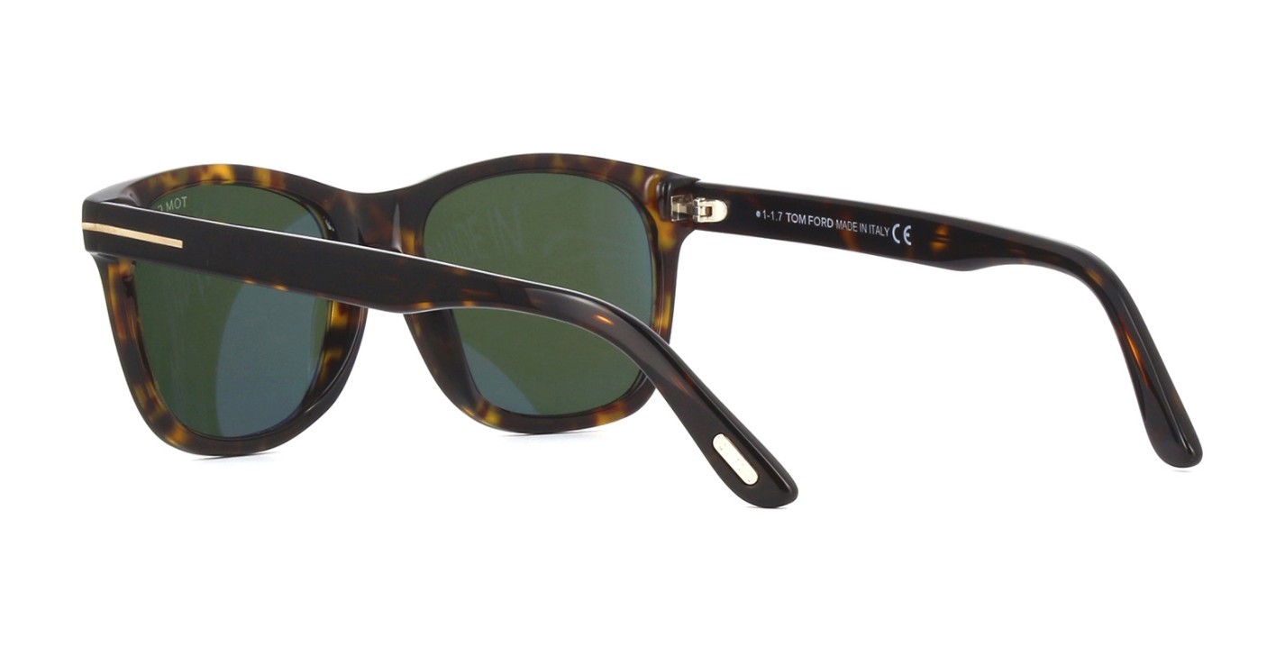 Pre-owned Tom Ford Eric-02 Ft 0595 Dark Havana/green (52n) Sunglasses
