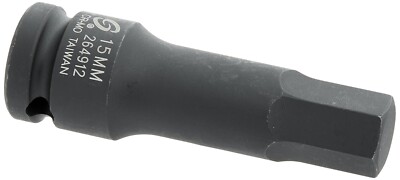 Sunex 264912 15mm - 1/2'' Drive 6 Point Metric Hex Bit Impact Socket MM Tools NEW