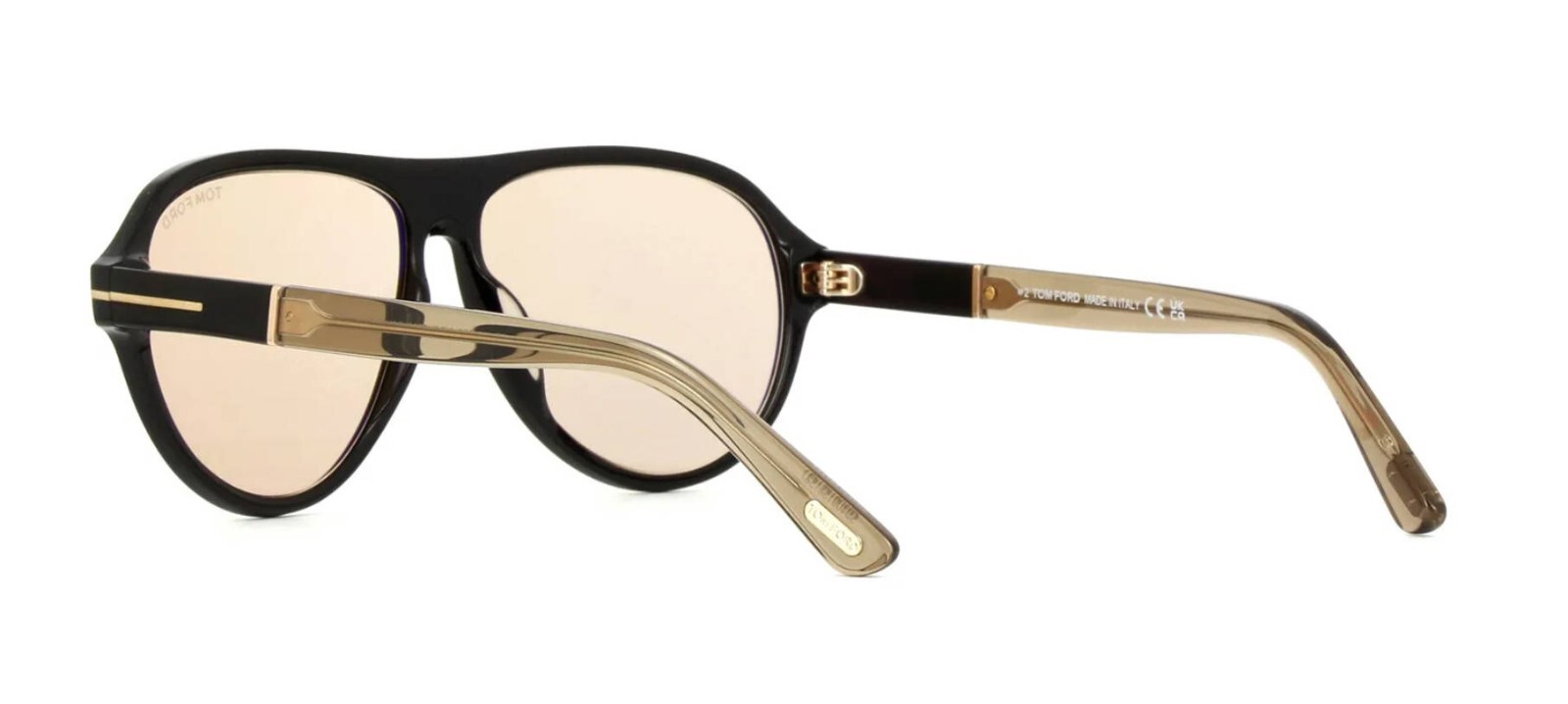 Pre-owned Tom Ford Quincy Ft 1080 Shiny Black/light Brown Photochromic (01e) Sunglasses