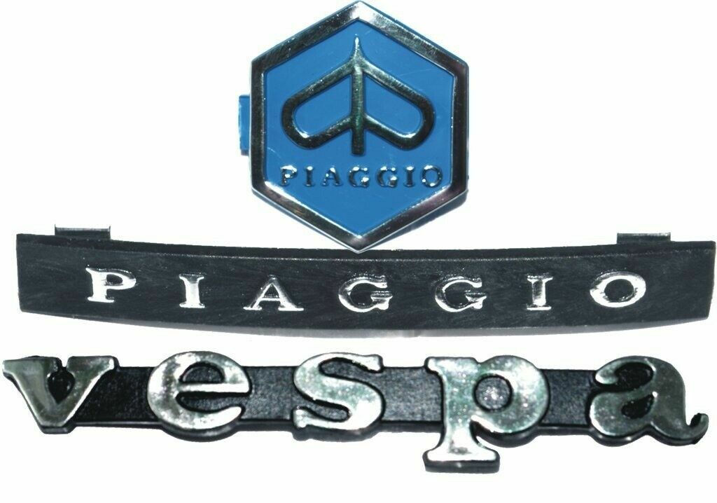 Vespa PX LML T5 Legsheild & Horn Cast Badge Logo Emblem Kit  
