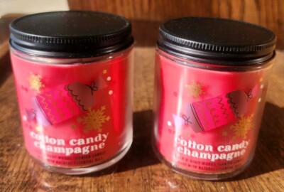 NEW 2-Pack Cotton Candy Champagne 7 oz Single Wick Candle Bath & Body Works