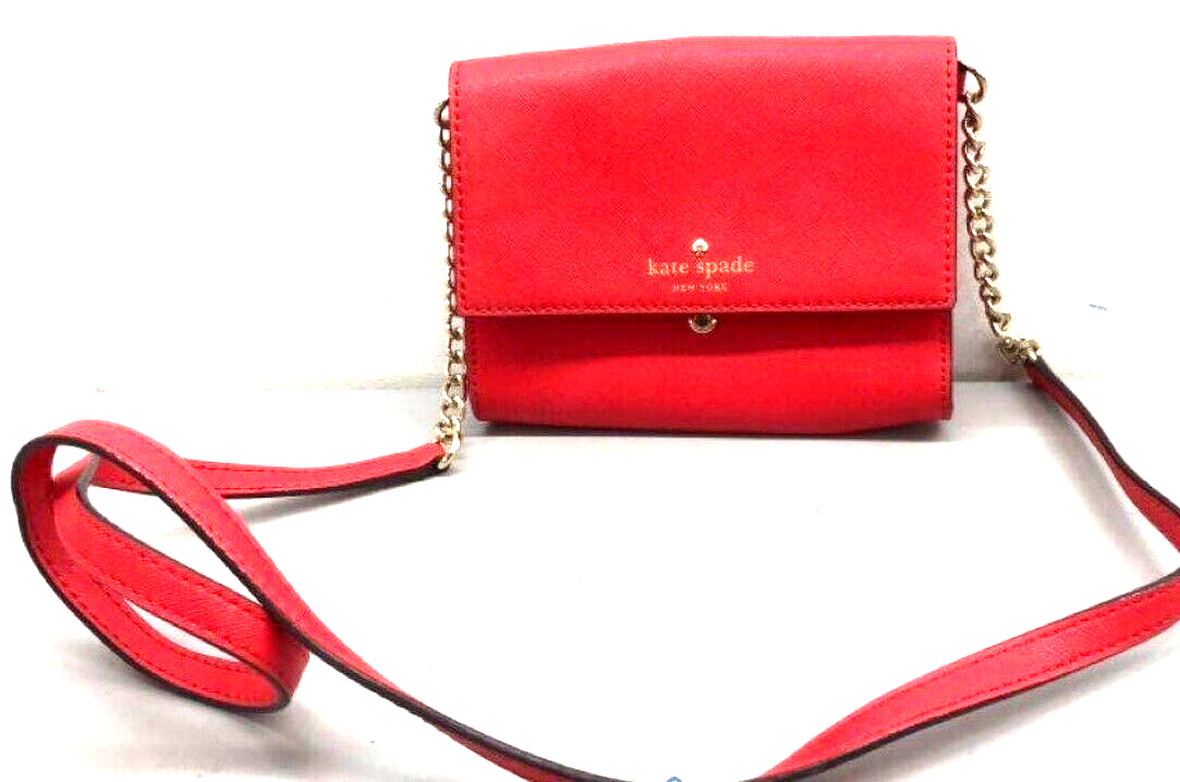 kate spade　NewYorkウエストポーチ　レッド Kate Spade New York Red Leather Shoulder Strap Snap