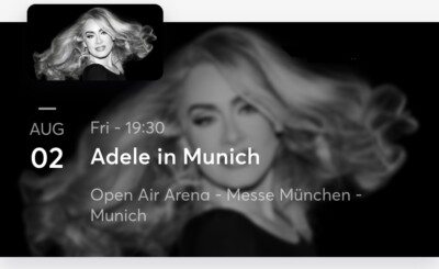 Adele -August 2, 2024 - 2 Tickets - Open Air Arena in Munich, Germany