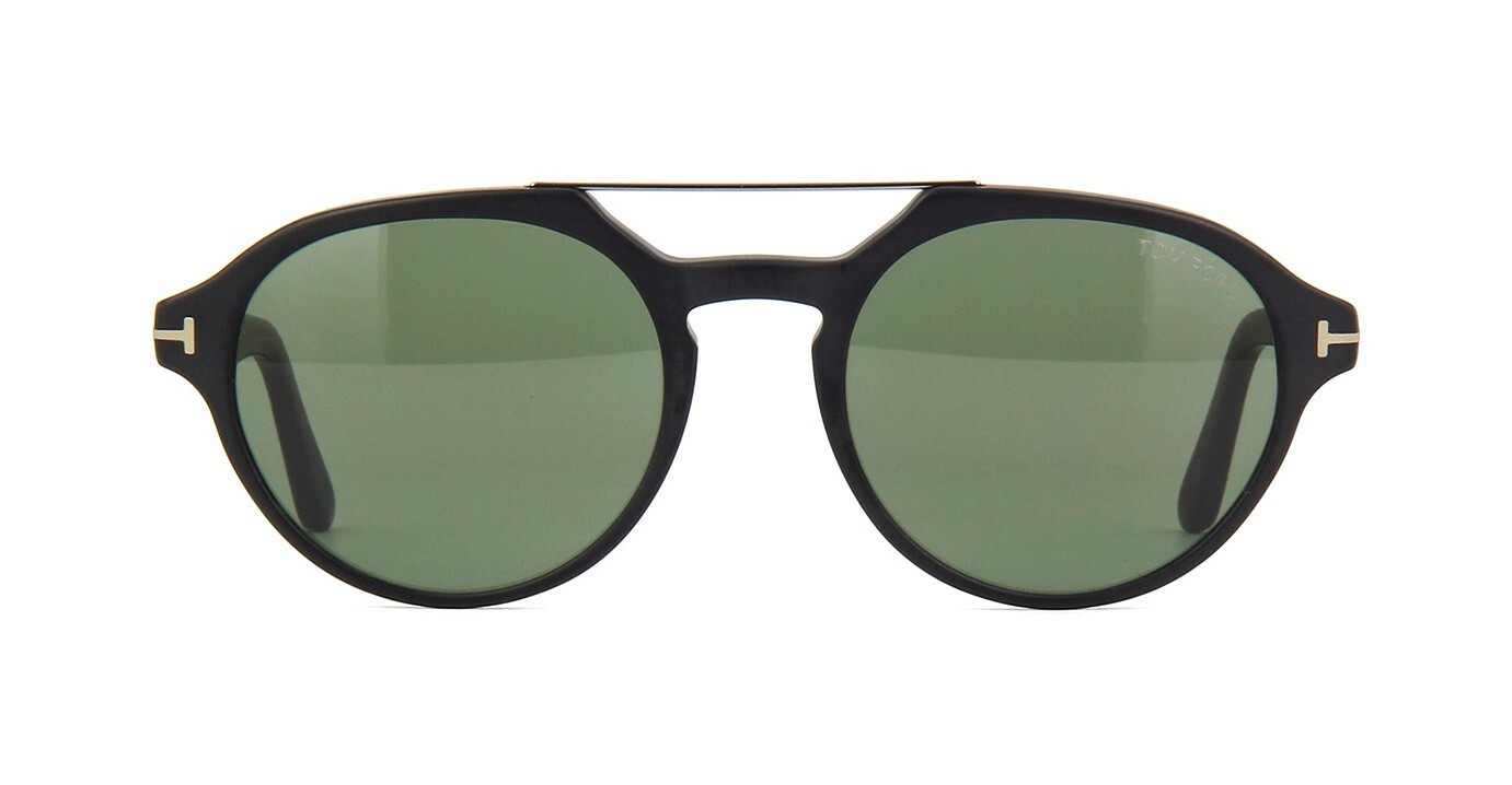 Pre-owned Tom Ford Stan Ft 0696 Matte Black/green (02n E) Sunglasses