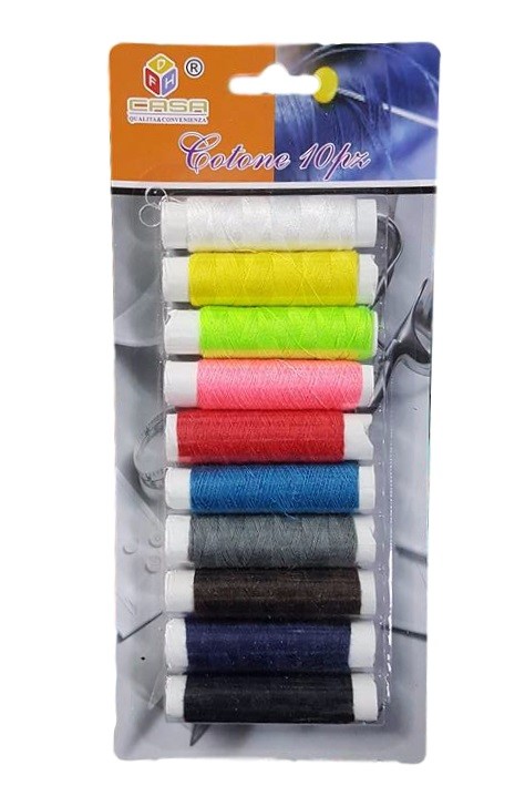 Set 10 Pezzi Bobine Filo Cotone Rotoli Rocchetti Macchina Da Cucire Colorato dfh