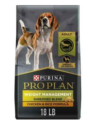 Purina Pro Plan Weight Management Dog Food Dry, Shredded Blend Chicken Rice 18lb