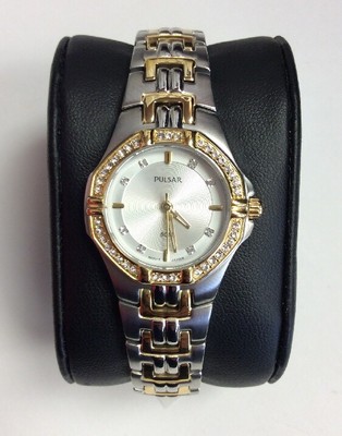PULSAR Crystal Collection Ladies Two-Tone Stainless Steel Swarovski WATCH PTC388