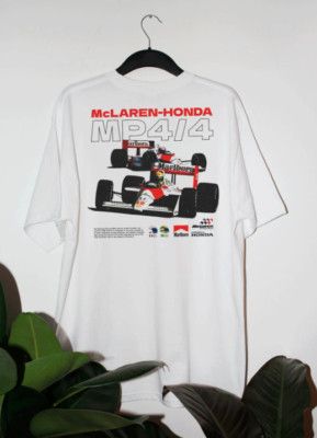 McLaren MP4-4 Racing T-Shirt - Original Art Car Shirt Poster Type Design