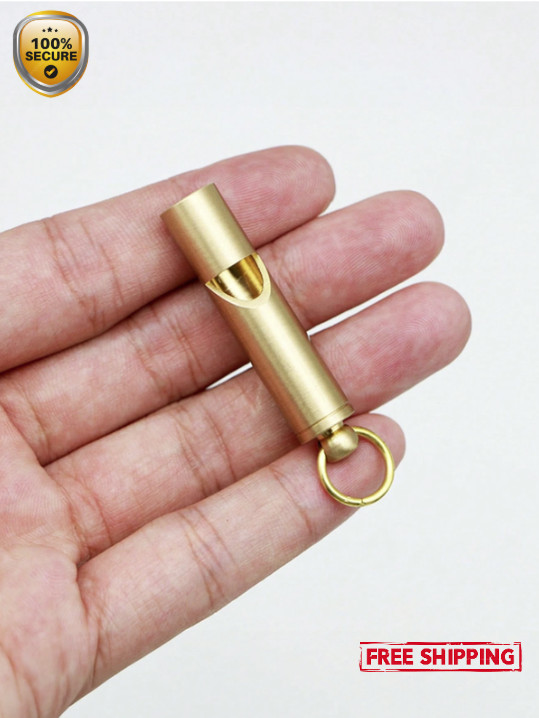 1 pc Brass Wilderness Survival Whistle – Durable Outdoor Safety Gear