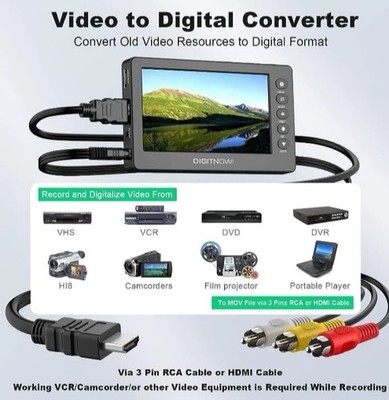 Video Convertitore Digitnow Da VHS a Digitale;Scatola Di Acquisizione HDMI ,FHD