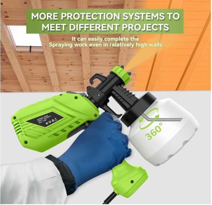 High Pressure Paint Sprayer 1200ML HVLP Power Electric Spray Gun DIY Works