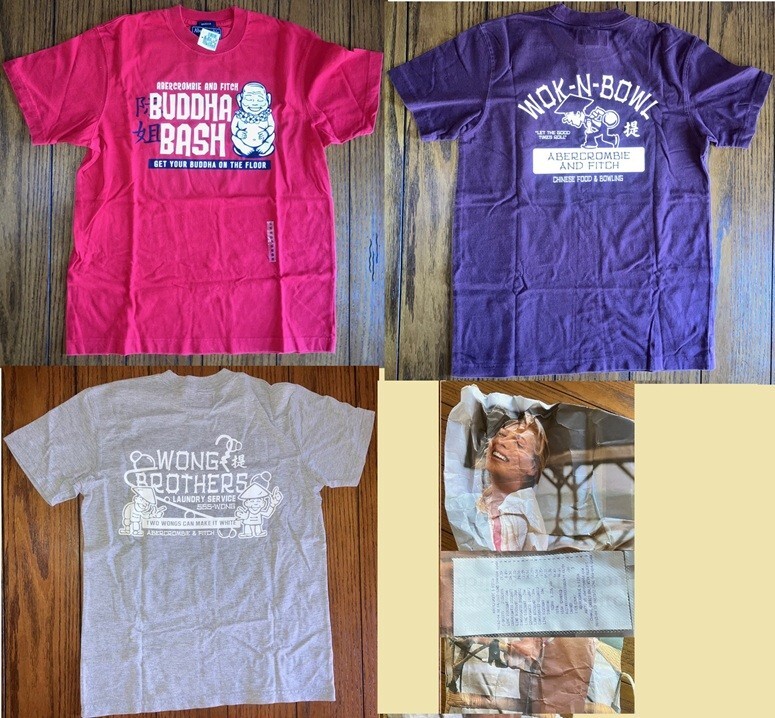 3x NOS Vintage Abercrombie & Fitch T-Shirts Banned Pulled