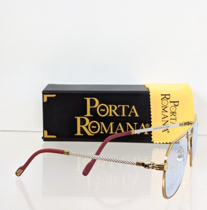 Pre-owned Porta Romana Authentic  Sunglasses Mod 1266 Col 100bgold Plated Vintage Frame In Blue