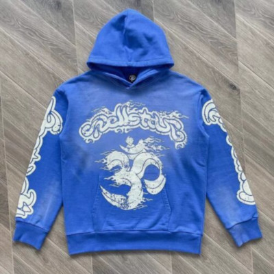 Hell Studios star Blue Yoga Hoodios Washed Heavy Duty Spliced Casual Sweatshirts