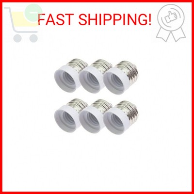 SpiritLED (6-Pack) E26 E27 to E17 Socket Adapter,Standard Medium Screw to Interm