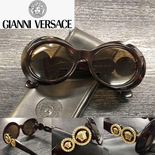 Gianni Versace vintage double Medusa rhinestone sunglasses