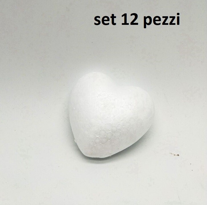 Set 12 Pezzi Cuori In Polistirolo Per Decorare Decoupage San Valentino 10cm bal