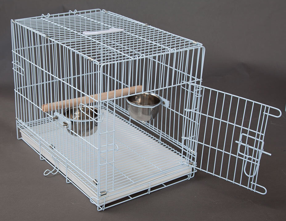Stainless Stell Feed Large Foldable Travel Parrot Bird Cage