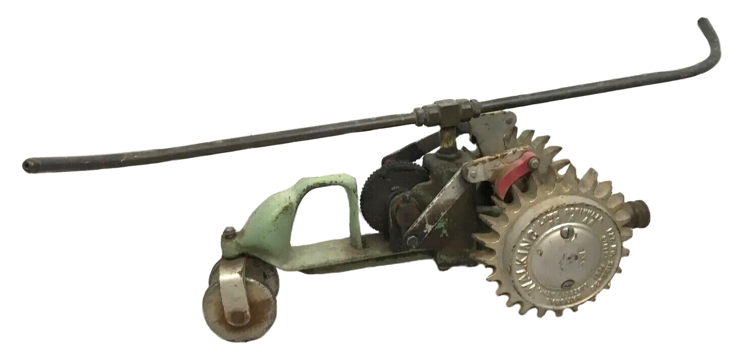 Vtg National Walking Lawn Yard Sprinkler Model B3 A5 Cast Iron Green USA