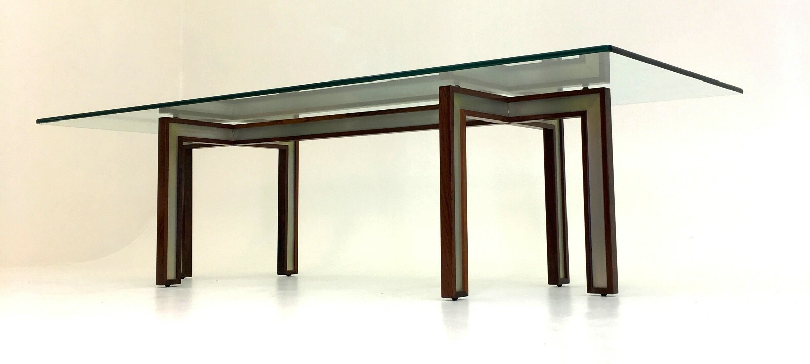 Danish Glass Coffee Table Henning Korch mid century modern vintage