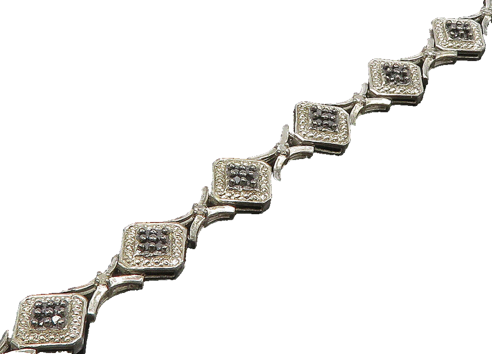 925 Sterling Silver Vintage Genuine Diamonds Shiny Chain 925 Sterling Silver Vintage Genuine Diamonds Shiny Chain