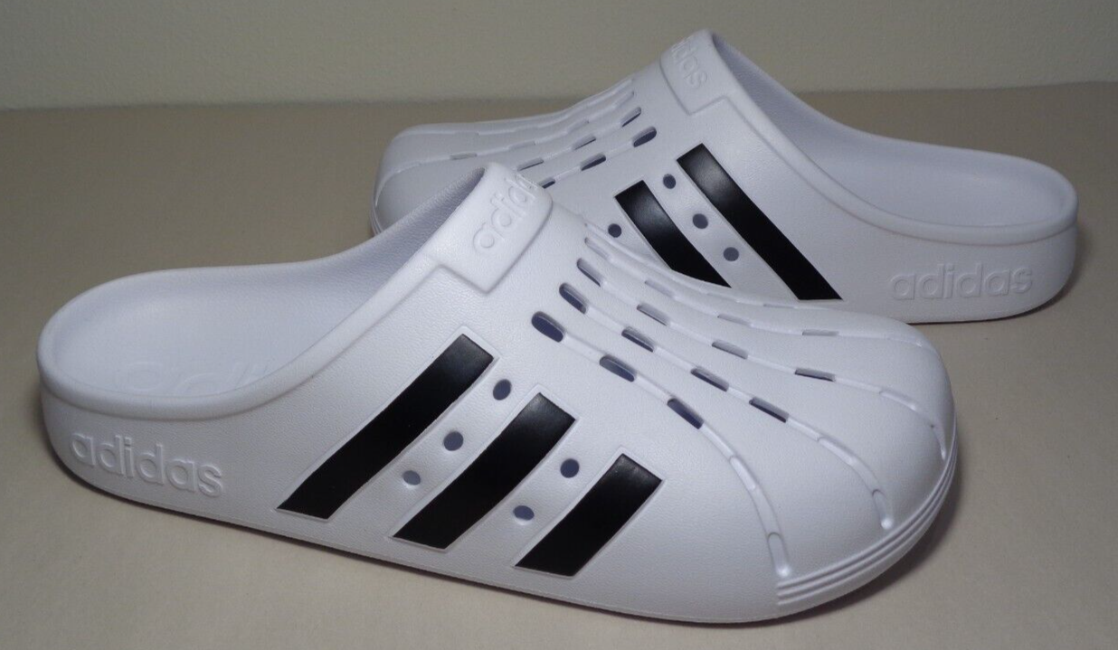 Adidas Men's Adilette Clog - New - Size 10 - (white/black or