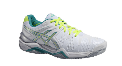 ASICS Womens Sneakers Gel Resolution 6 Clay Printed White Size UK