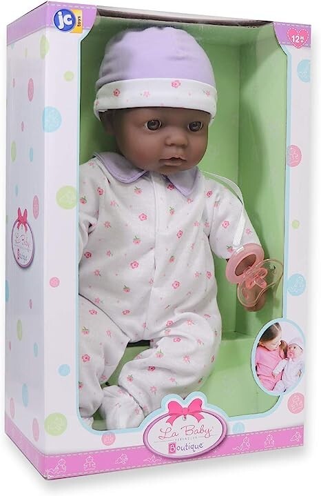 JC Toys African American 16-inch Medium Soft Body Baby Doll