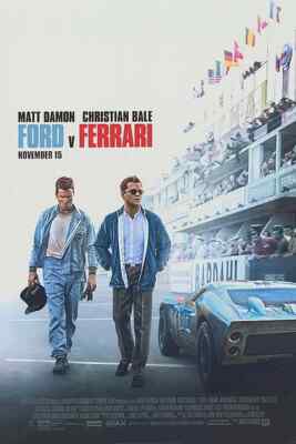 FORD V FERRARI Double Sided Original Movie Poster 27×40, Minor Edge Wear.