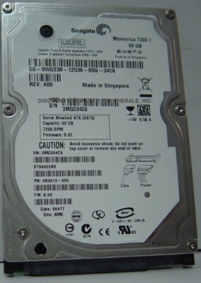 60GB 2.5'' SATA ST96023AS 9.5mm Hard Drive Seagate Tested Good Our Drives Work