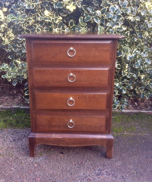 Stag Minstrel 4 Drawer Bedside Cabinet In Caldicot