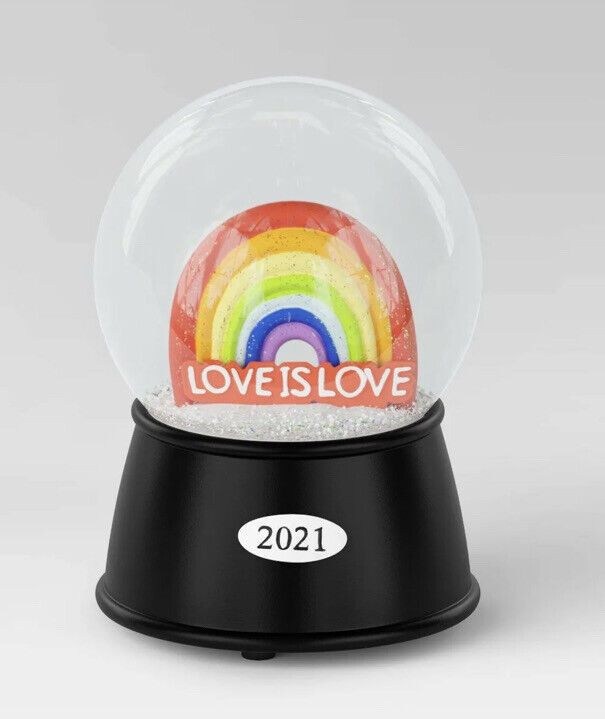 2021 Pride Love is Love Musical Snowglobe Water Globe Deck The Halls New In Box