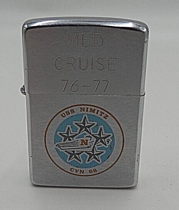 USS Zippo 米軍 Vintage 1975 Zippo USS Nimitz (CVN 68) MED CRUISE 76-77 US