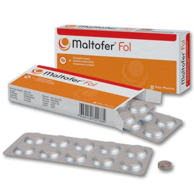 2 X Maltofer Fol 30's Chewable Tablets  For Iron Deficiency Express Ship