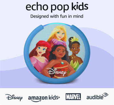 Amazon Echo Pop Kids Smart Speaker Latest 2024 Alexa Disney Princess New Sealed